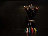 Still life with coloured pencils