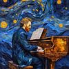 Van Gogh beim Klavierspielen unter dem Sternenhimmel von MIROKKU