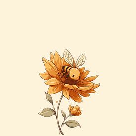 Süße Biene auf Sonnenblume von Pixelbull Design