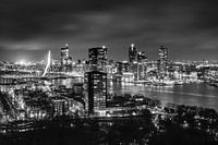 Rotterdam Skyline over de Erasmusbrug bij nacht