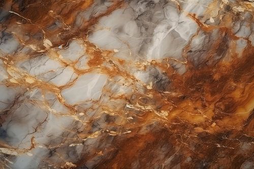 Marmer abstractie in brons en grijs