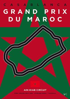 Ma F1 Casablanca Race Track Minimal Poster