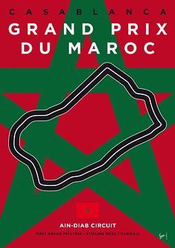 Ma F1 Casablanca Race Track Minimal Poster sur Chungkong Art