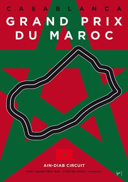 My F1 Casablanca Race Track Minimal Poster van Chungkong Art