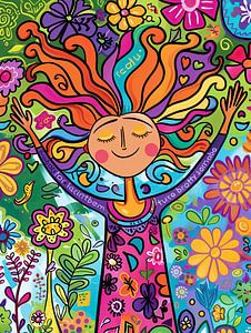 Peinture gaie et colorée | Danse en couleur