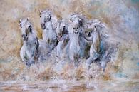 schilderij 'witte paarden",  "white horses running.." van Els Fonteine thumbnail