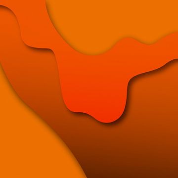 Abstrakte Reliefkunst in warmem Orange (Tangerine Twist) mit 3D-Effekt