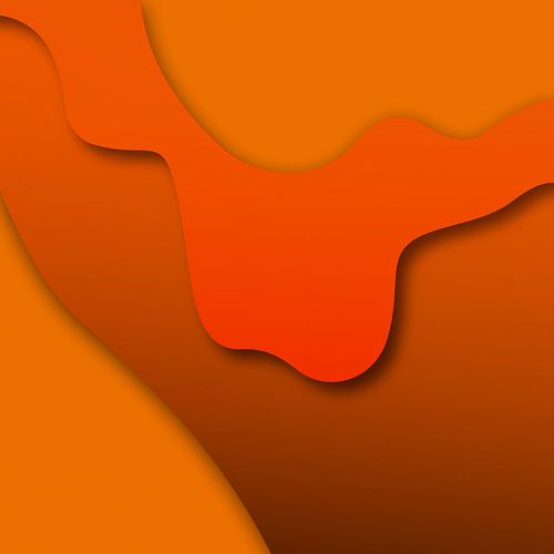 Abstract Relief Art in Warm Orange (Tangerine Twist) with 3D Effect