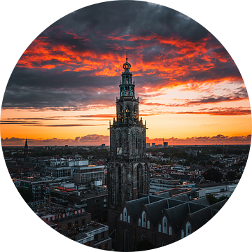 Martinitoren  Groningen skyline van Harmen van der Vaart