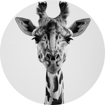 Giraffe in zwart-wit