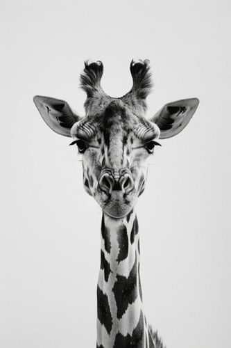 Giraffe in black and white by Poster Art Shop
