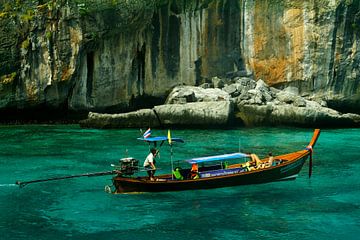 Longtail boat in the Andaman Sea by Matthias Stolt