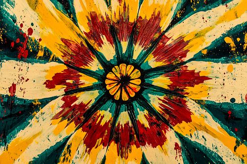 Kleurrijke dynamische mandala kunst