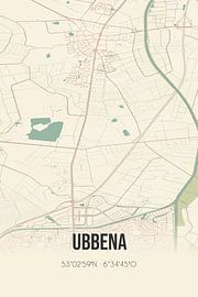 Vintage map of Ubbena (Drenthe) by Prints of Place
