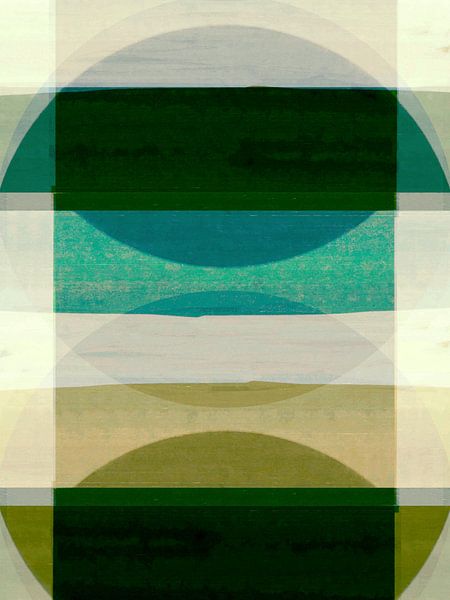 Abstracte organische vormen herfstgroen van FRESH Fine Art