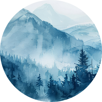 Waterverf Berglandschap