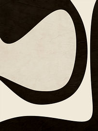 Abstract, geometric, minimalist art featuring organic forms in earth tones