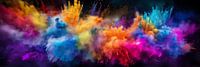 Regenboogkleurig Holi-poeder uitbarstingsbanner, kunstontwerp op zwarte achtergrond van Animaflora PicsStock thumbnail