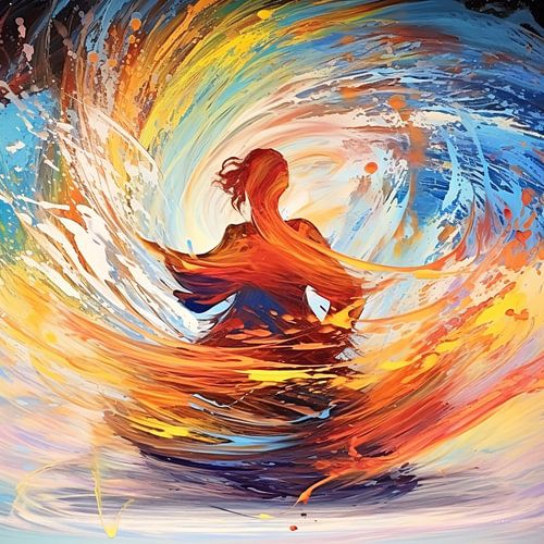 Spiritueel Schilderij Vrouw: Abstracte Kracht