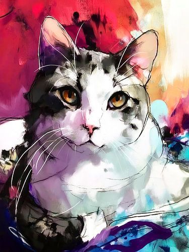 Cat portrait 1 pastel painting #cat by JBJart Justyna Jaszke