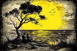 Silhouetten im Sonnenuntergang von Art & Soul Creations