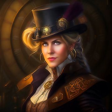 A steampunk lady van Digital Art Nederland