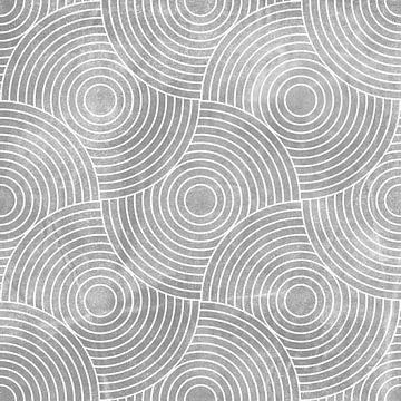 Minimalistische Japandi in lichtgrijs en wit. Bullseye-patroon 4. van Dina Dankers