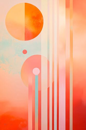 Abstracte compositie in warme tinten