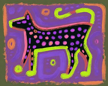 Honden schilderij | Colorful Pup van ARTEO Schilderijen