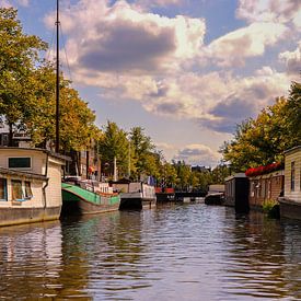 Woonschepen in Groningen van Marga Vroom