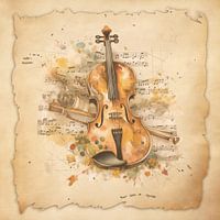 Vintage violon art dans le style antique pour les violonistes, violoniste