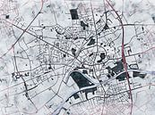 Kaart van Menen in de stijl 'White Winter' van Maporia thumbnail