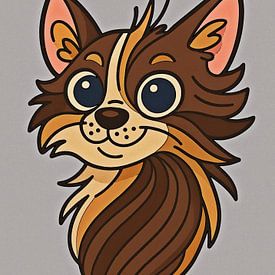 Fröhliche Katze im Cartoon-Stil von Jose Lok