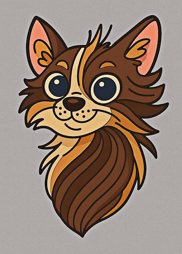 Fröhliche Katze im Cartoon-Stil