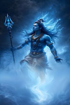 Mahadeva Shiva In Blue Power by Art Kingdom