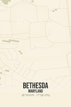 Alte Karte von Bethesda (Maryland), USA. von Rezona