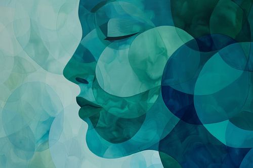 Abstracte kunst blauw