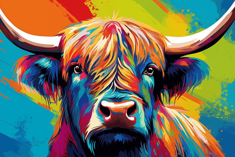 Portrait d'un Highlander écossais Design pop art par Animaflora PicsStock