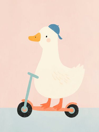 Gans op een step – Speelse kinderkamer