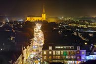  Avond uitzicht op de winkelstraat van Kampen in Overijssel van Sjoerd van der Wal Fotografie thumbnail