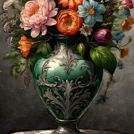Flowers in vase by DigiArt