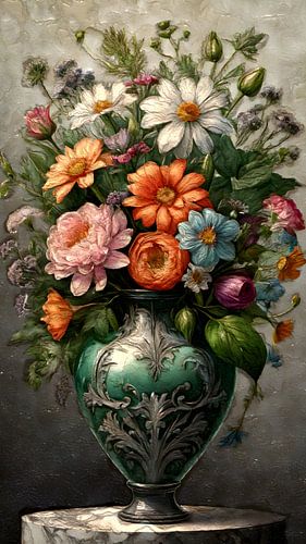 Fleurs dans un vase sur DigiArt