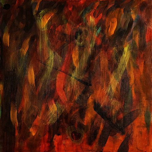 Large Abstract Painting – Embers of Resistance Warm Earth Tones – T.C. Freiberger – Contemporary Expressionism