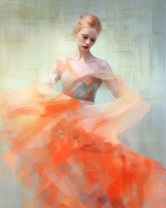 Portrait aux couleurs pastel "Ballerina" sur Carla Van Iersel