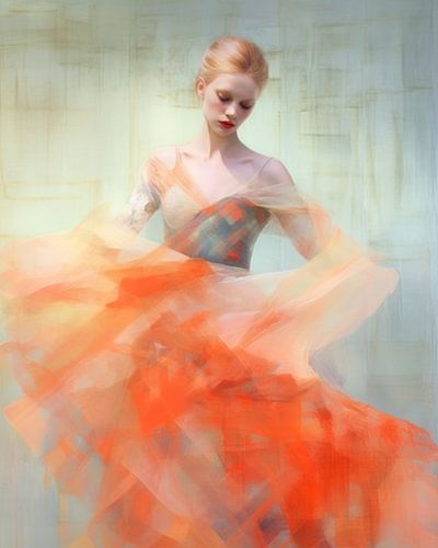 Portret in pastelkleuren "Ballerina"