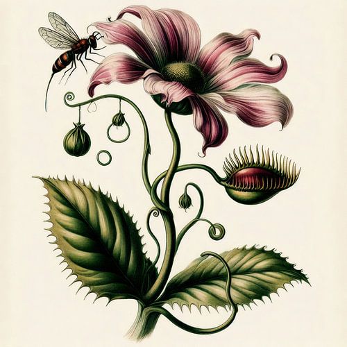 Fantastische Hybridblüte in Detailkunst
