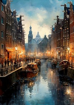 Canal d'Amsterdam sur Peet de Rouw