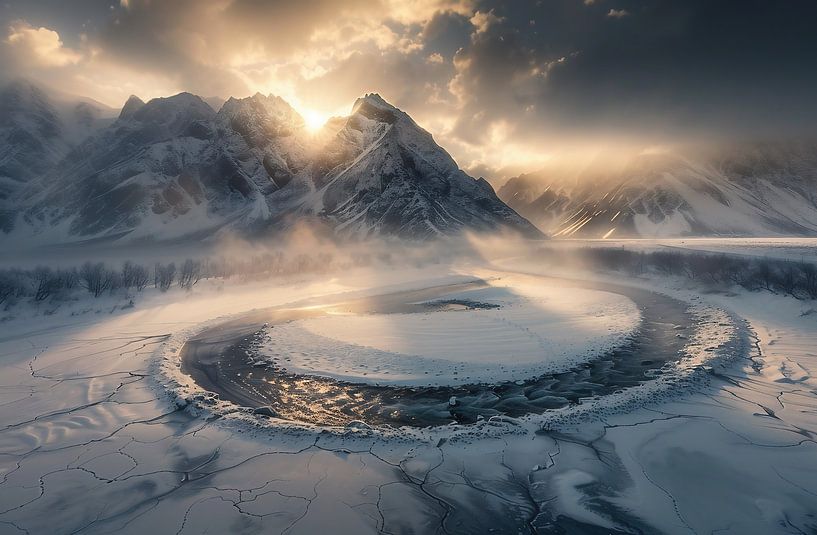 Mystischer Bergnebel von fernlichtsicht