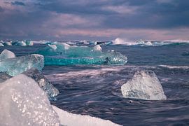 La plage de Diamond Beach près de Jökulsárlón, Islande. Paysage