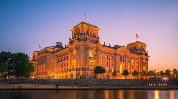 An evening at the Reichstag building, Berlin